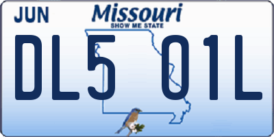 MO license plate DL5O1L