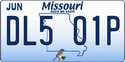 MO license plate DL5O1P