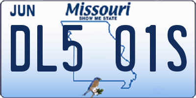 MO license plate DL5O1S