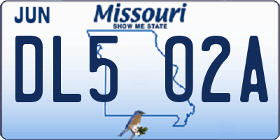MO license plate DL5O2A