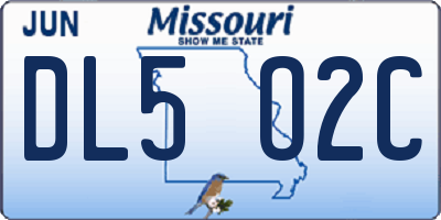 MO license plate DL5O2C