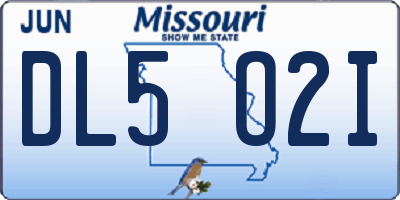 MO license plate DL5O2I