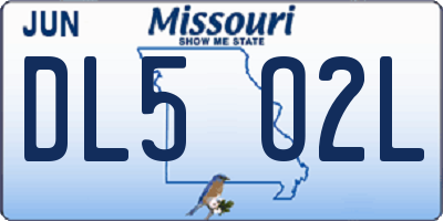 MO license plate DL5O2L