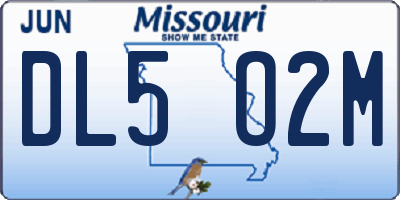 MO license plate DL5O2M