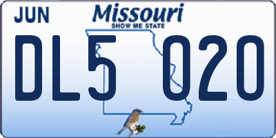 MO license plate DL5O2O