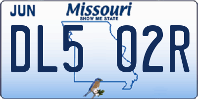 MO license plate DL5O2R
