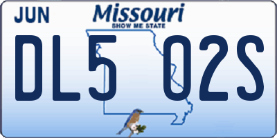 MO license plate DL5O2S