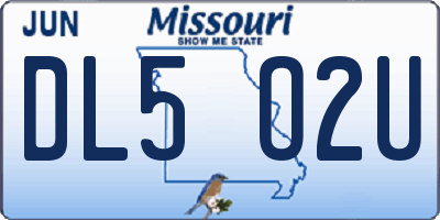 MO license plate DL5O2U