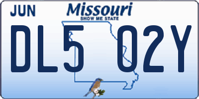 MO license plate DL5O2Y