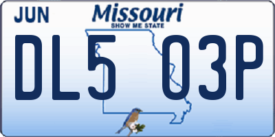 MO license plate DL5O3P