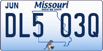 MO license plate DL5O3Q