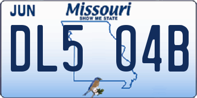MO license plate DL5O4B