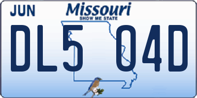 MO license plate DL5O4D