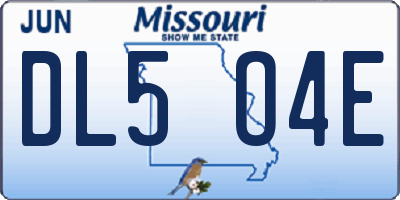 MO license plate DL5O4E