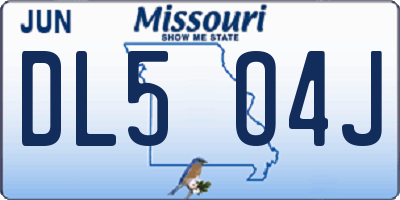 MO license plate DL5O4J