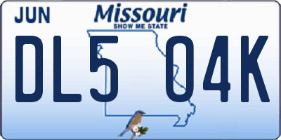 MO license plate DL5O4K