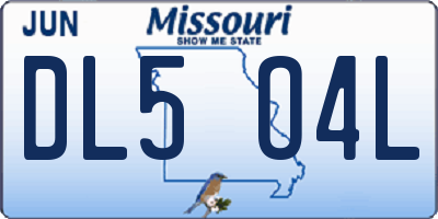 MO license plate DL5O4L