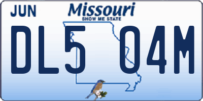 MO license plate DL5O4M