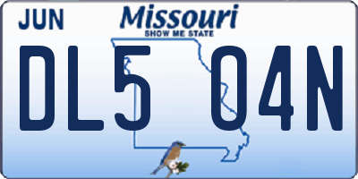 MO license plate DL5O4N