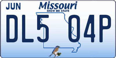 MO license plate DL5O4P