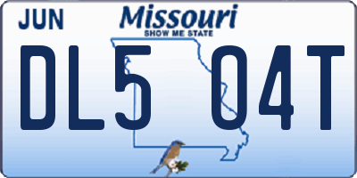 MO license plate DL5O4T