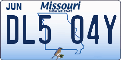 MO license plate DL5O4Y