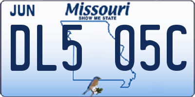 MO license plate DL5O5C