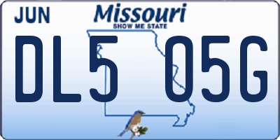 MO license plate DL5O5G