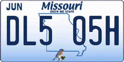 MO license plate DL5O5H