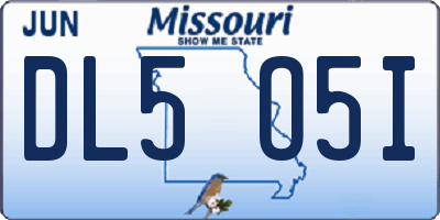 MO license plate DL5O5I