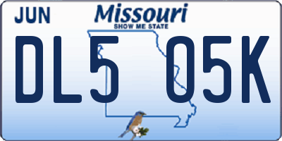 MO license plate DL5O5K