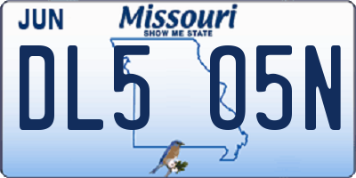 MO license plate DL5O5N