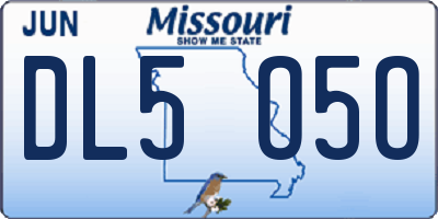 MO license plate DL5O5O