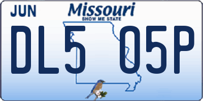 MO license plate DL5O5P
