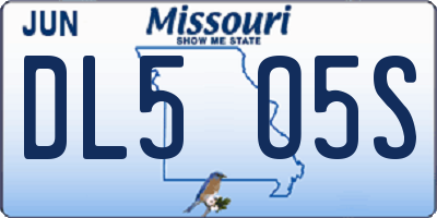 MO license plate DL5O5S