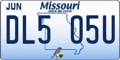 MO license plate DL5O5U