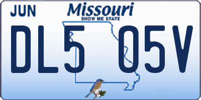 MO license plate DL5O5V