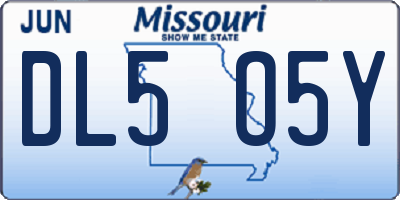 MO license plate DL5O5Y