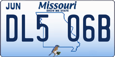 MO license plate DL5O6B