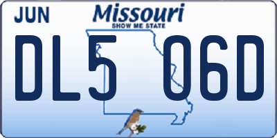 MO license plate DL5O6D