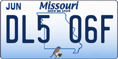 MO license plate DL5O6F