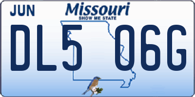 MO license plate DL5O6G