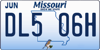 MO license plate DL5O6H