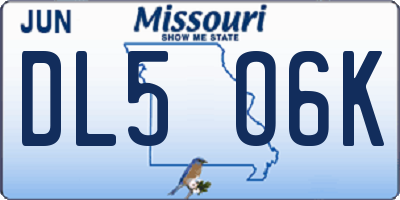MO license plate DL5O6K
