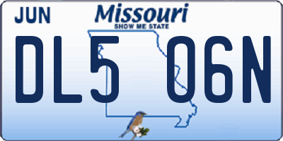 MO license plate DL5O6N