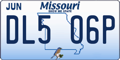MO license plate DL5O6P