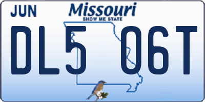 MO license plate DL5O6T
