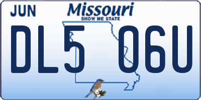MO license plate DL5O6U