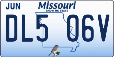 MO license plate DL5O6V
