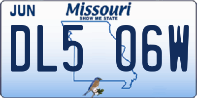 MO license plate DL5O6W